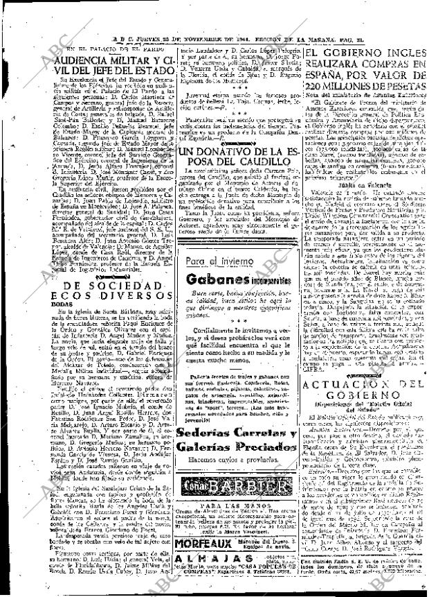 ABC MADRID 23-11-1944 página 19