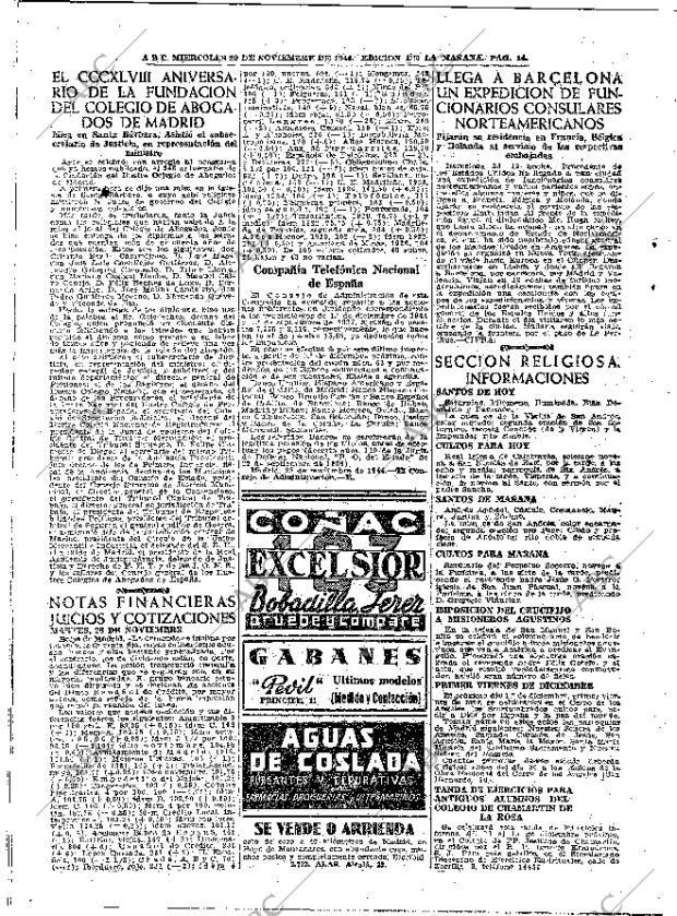 ABC MADRID 29-11-1944 página 14