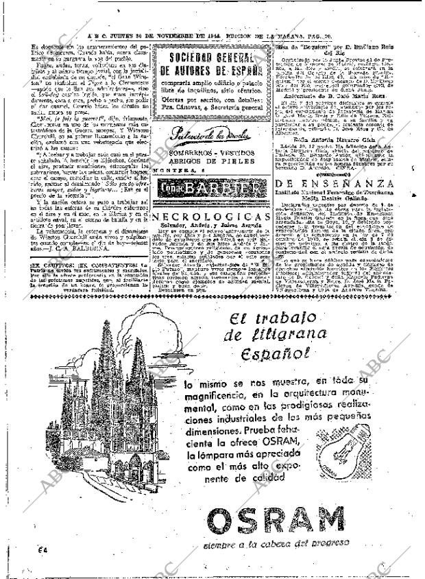 ABC MADRID 30-11-1944 página 20