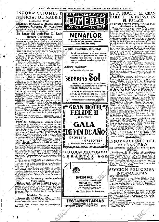 ABC MADRID 27-12-1944 página 25