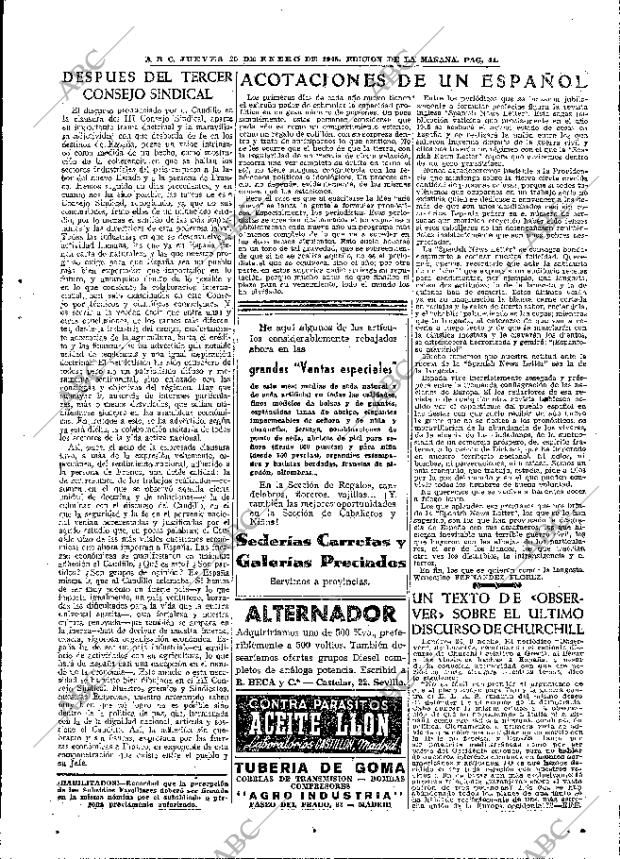 ABC MADRID 25-01-1945 página 11
