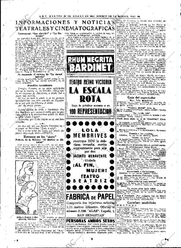 ABC MADRID 30-01-1945 página 19