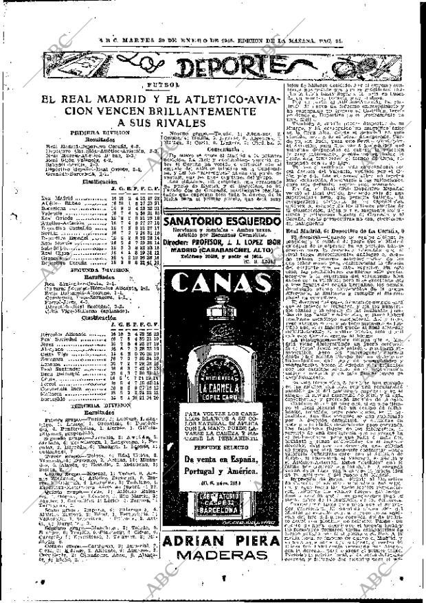 ABC MADRID 30-01-1945 página 21