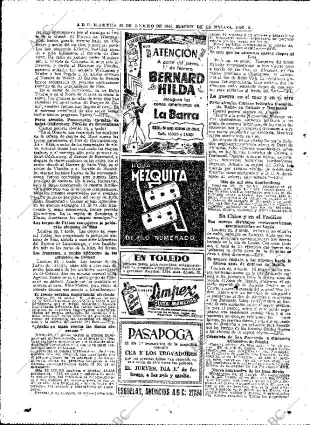 ABC MADRID 30-01-1945 página 8