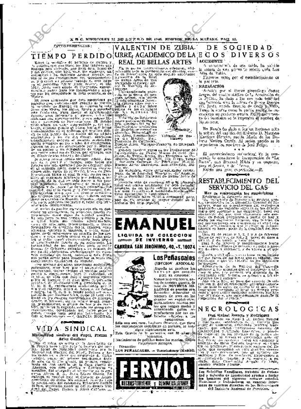 ABC MADRID 31-01-1945 página 12