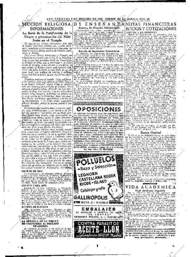 ABC MADRID 02-02-1945 página 14