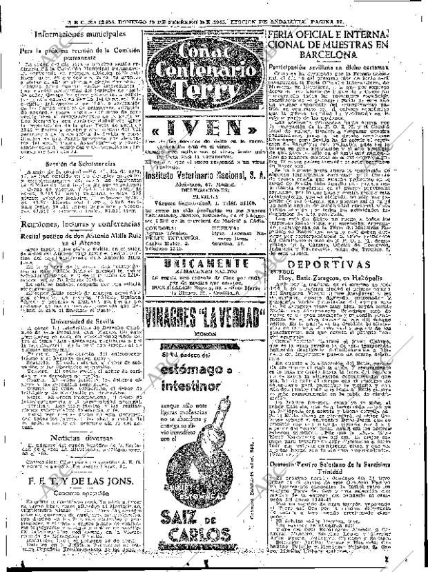 ABC SEVILLA 18-02-1945 página 17