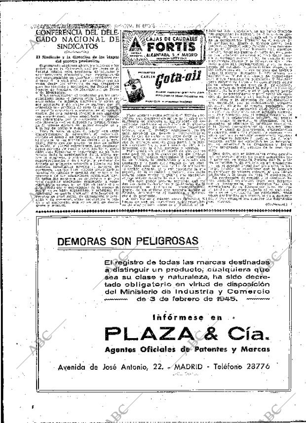 ABC MADRID 23-02-1945 página 6