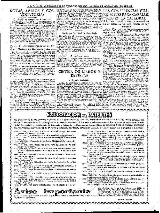 ABC SEVILLA 25-02-1945 página 14