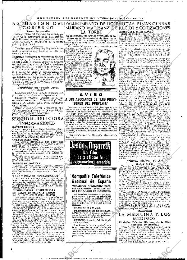ABC MADRID 15-03-1945 página 14