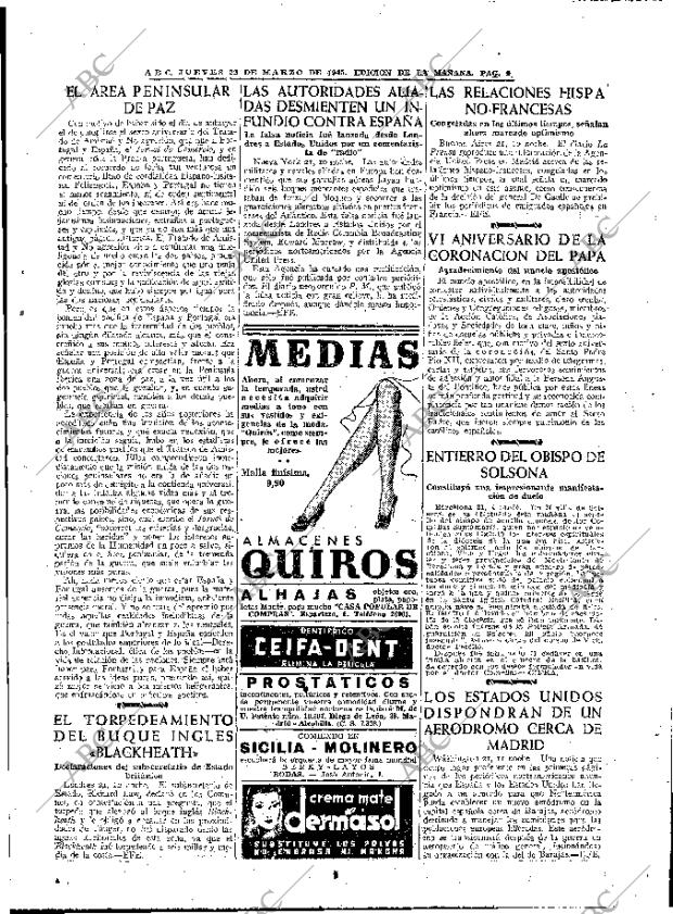 ABC MADRID 22-03-1945 página 9