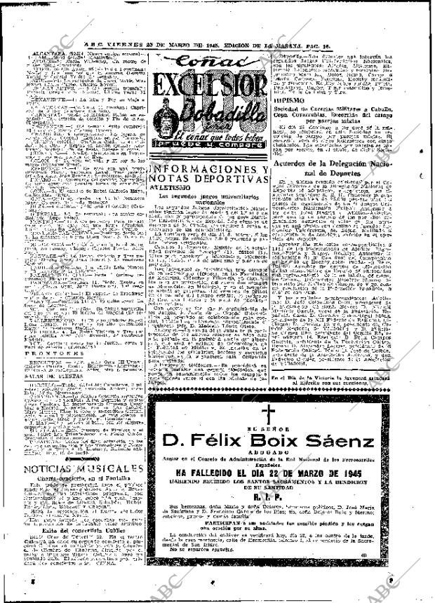 ABC MADRID 23-03-1945 página 16