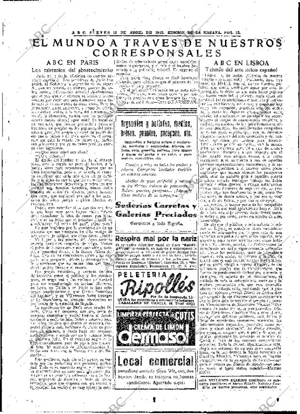 ABC MADRID 12-04-1945 página 13