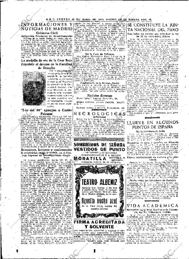 ABC MADRID 12-04-1945 página 16