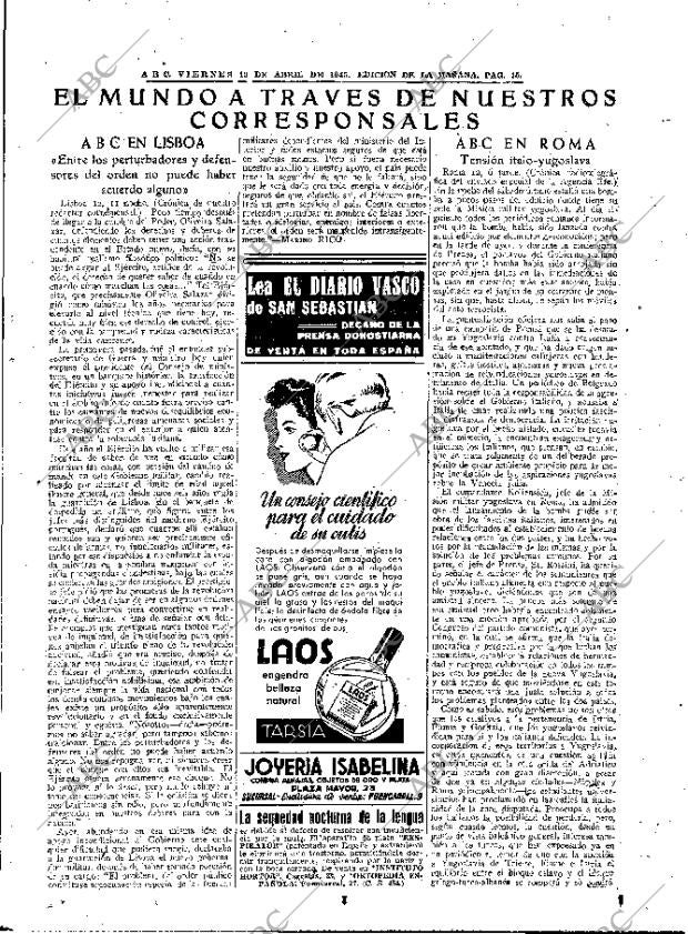 ABC MADRID 13-04-1945 página 15