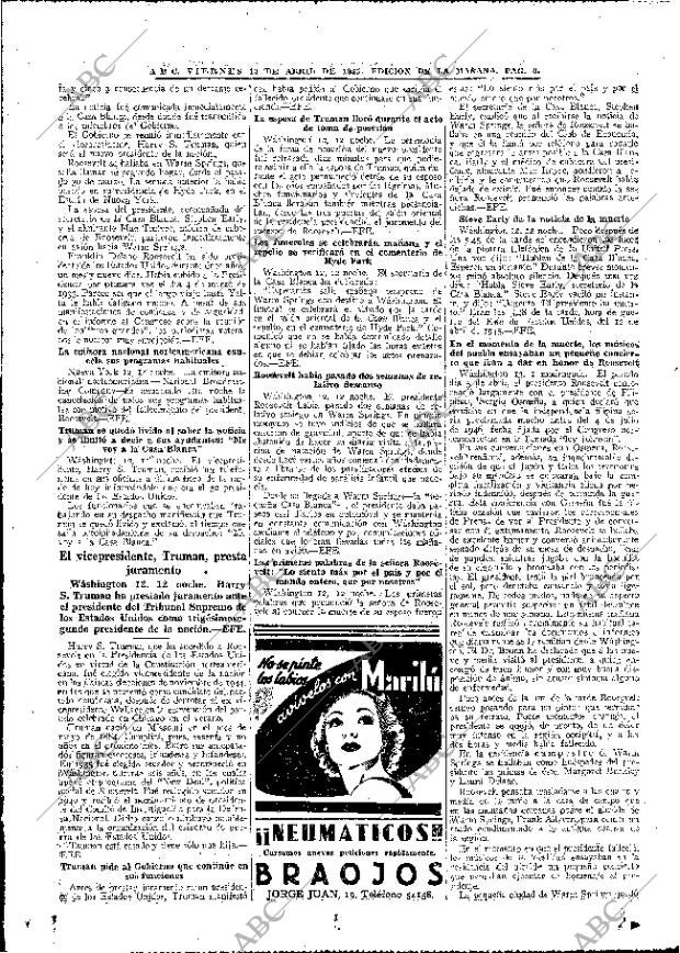 ABC MADRID 13-04-1945 página 8