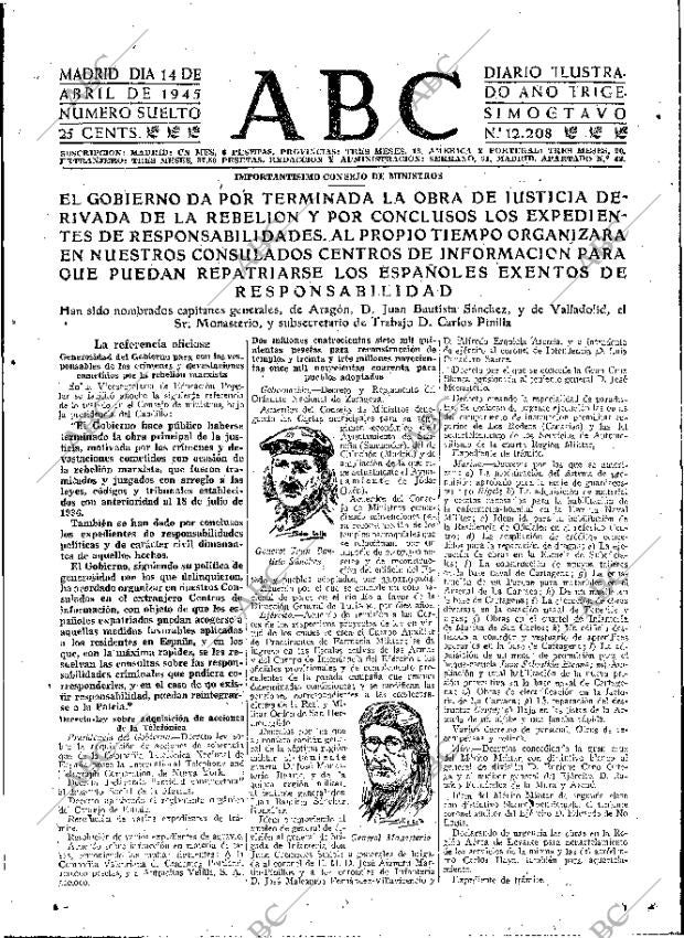 ABC MADRID 14-04-1945 página 7