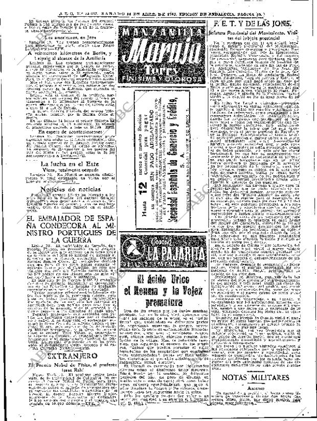 ABC SEVILLA 14-04-1945 página 10
