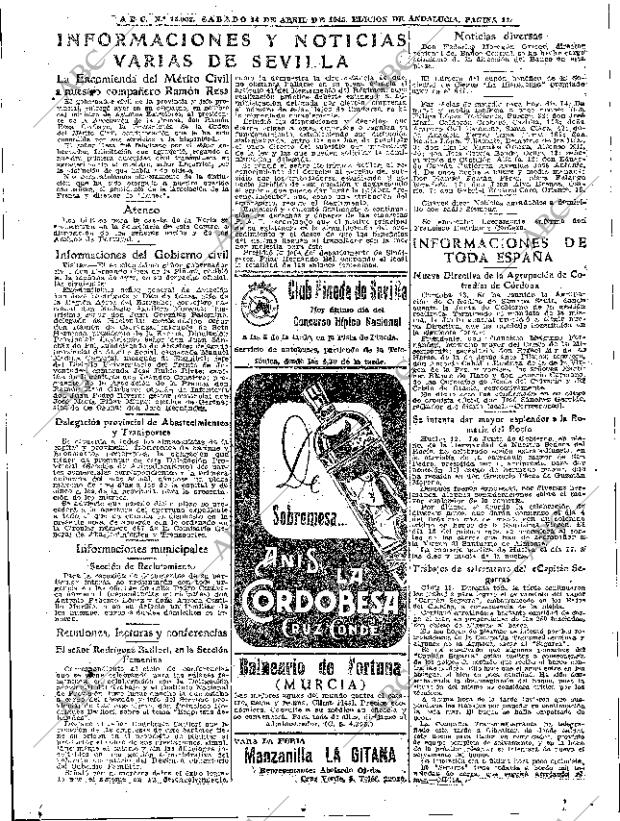 ABC SEVILLA 14-04-1945 página 11