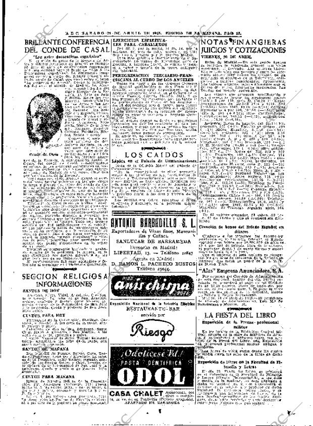 ABC MADRID 21-04-1945 página 15