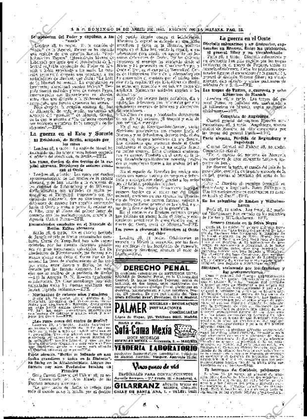 ABC MADRID 29-04-1945 página 33