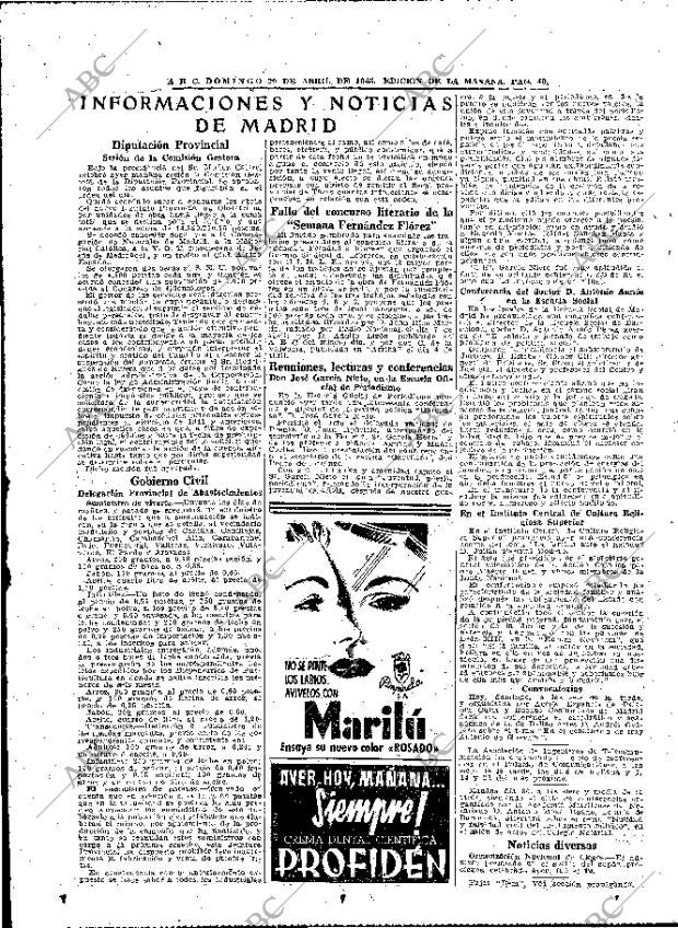 ABC MADRID 29-04-1945 página 40