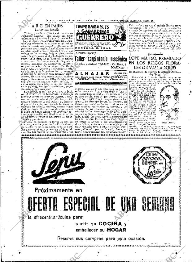 ABC MADRID 10-05-1945 página 16