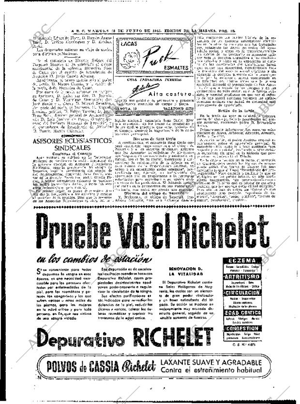 ABC MADRID 19-06-1945 página 12