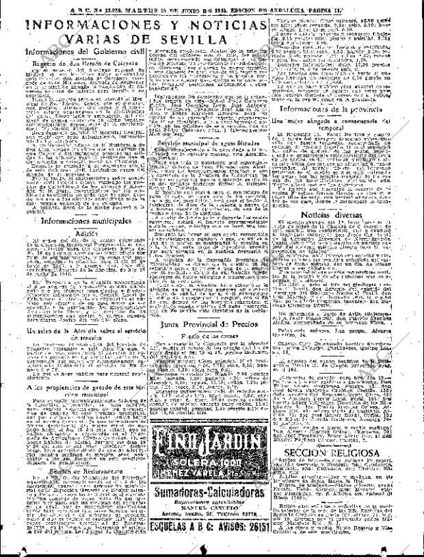 ABC SEVILLA 19-06-1945 página 11