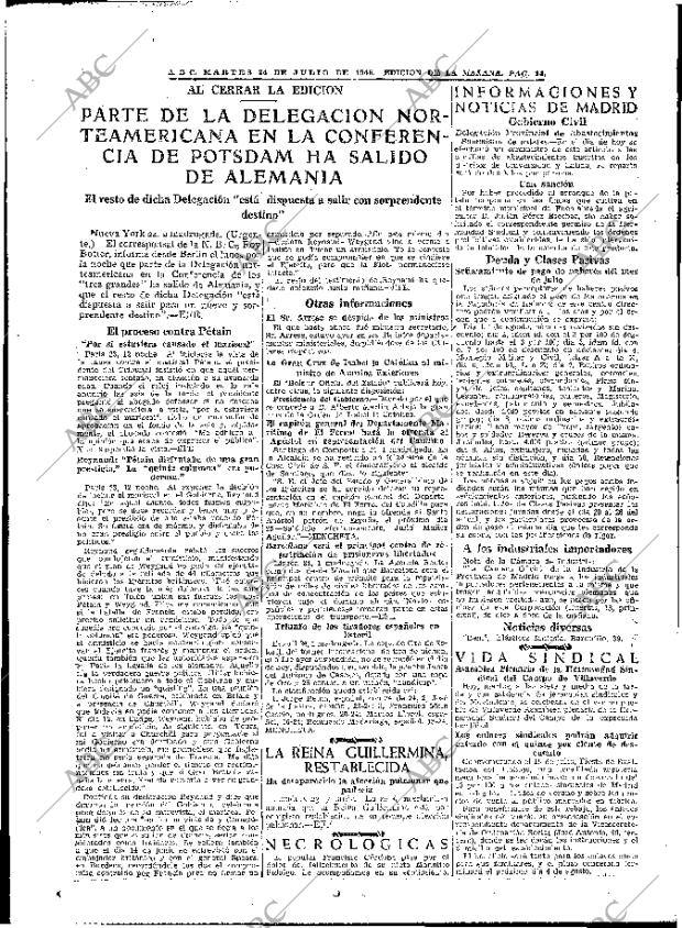 ABC MADRID 24-07-1945 página 14