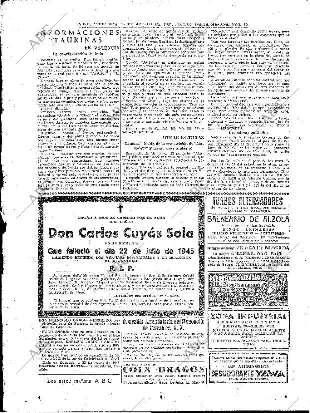 ABC MADRID 25-07-1945 página 20