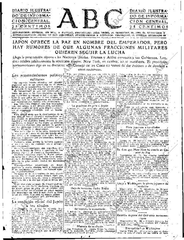 ABC SEVILLA 11-08-1945 página 1