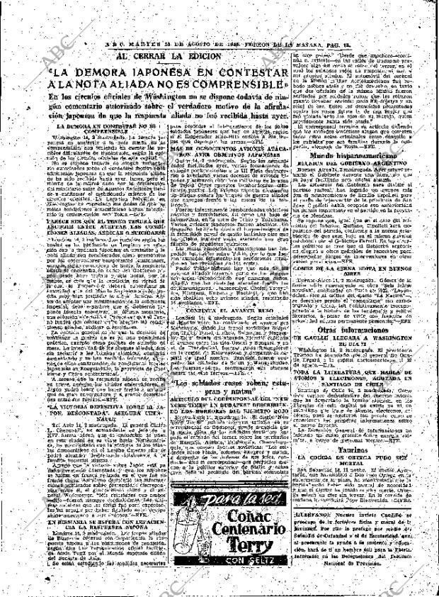 ABC MADRID 14-08-1945 página 15