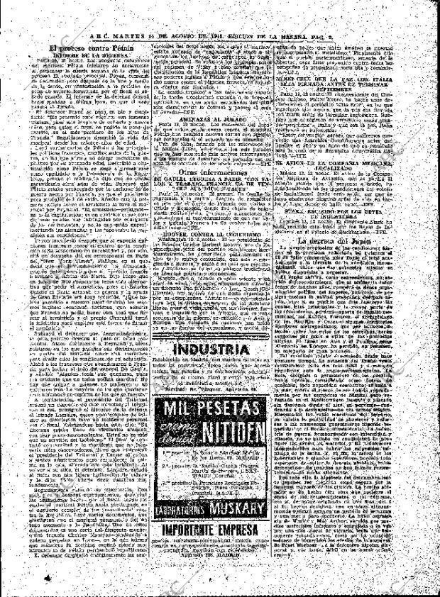 ABC MADRID 14-08-1945 página 9