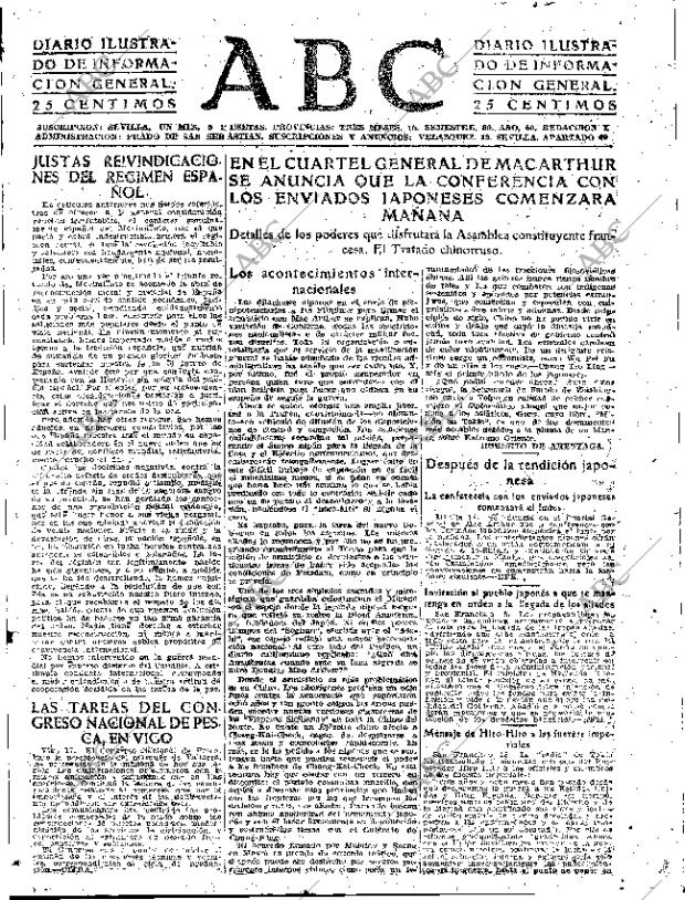 ABC SEVILLA 19-08-1945 página 1