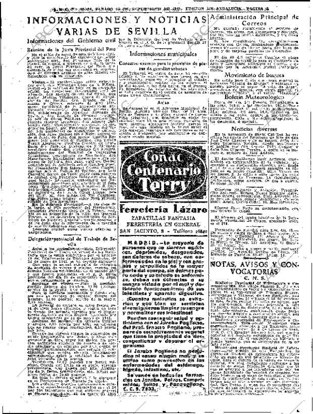 ABC SEVILLA 15-09-1945 página 6