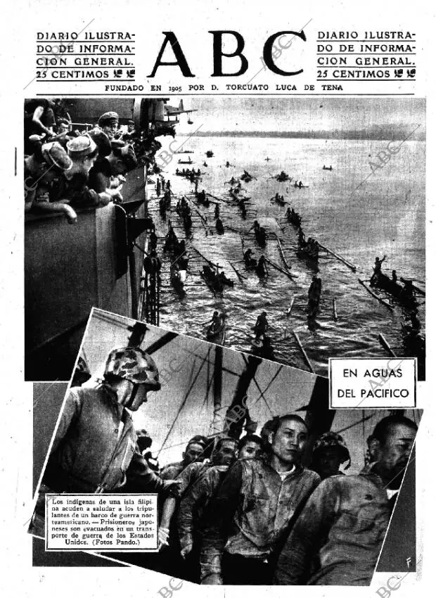 Periódico ABC MADRID 25-09-1945,portada - Archivo ABC