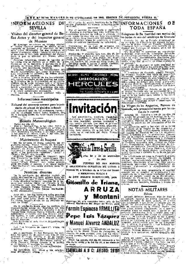 ABC SEVILLA 25-09-1945 página 11