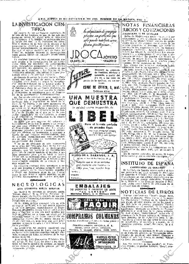 ABC MADRID 18-10-1945 página 18