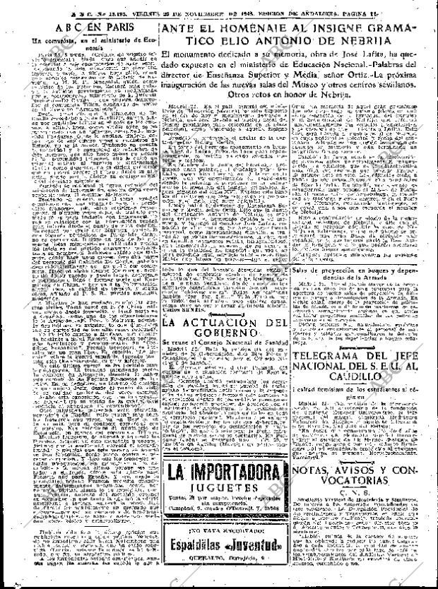 ABC SEVILLA 23-11-1945 página 11
