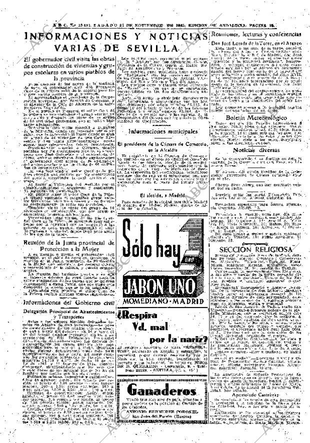 ABC SEVILLA 24-11-1945 página 15