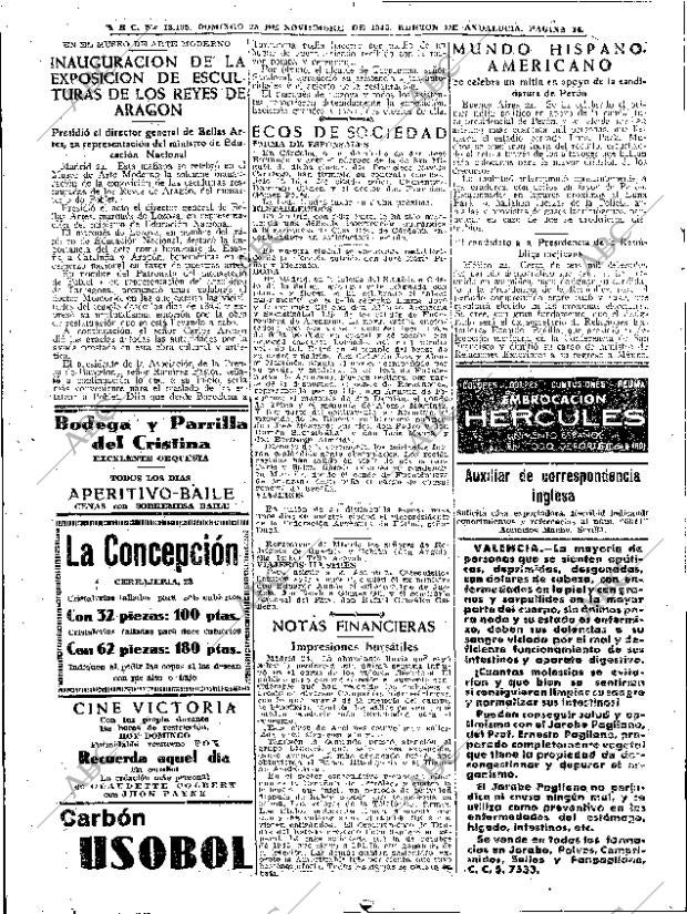 ABC SEVILLA 25-11-1945 página 14