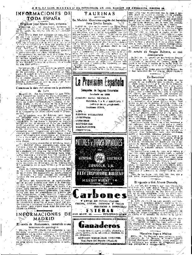 ABC SEVILLA 27-11-1945 página 16