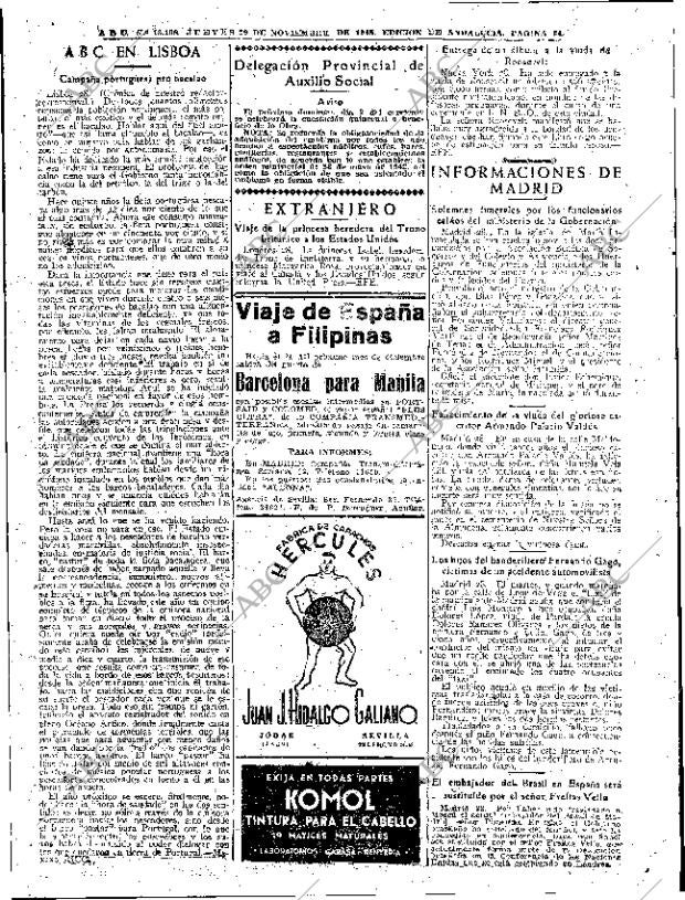 ABC SEVILLA 29-11-1945 página 14