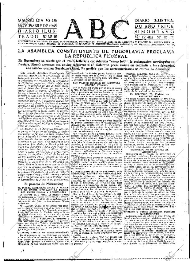 ABC MADRID 30-11-1945 página 15