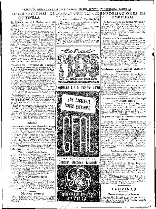 ABC SEVILLA 13-12-1945 página 14