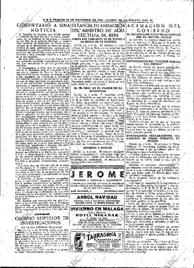 ABC MADRID 14-12-1945 página 21