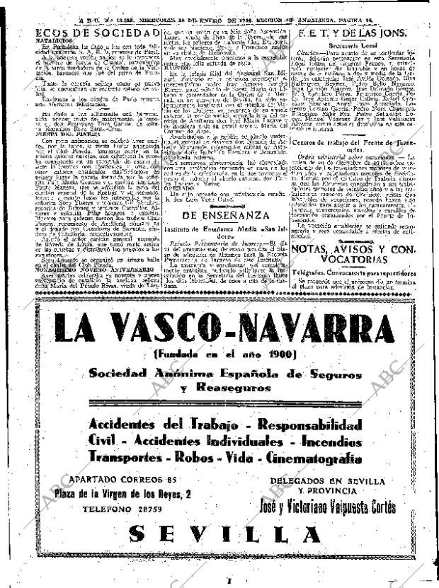 ABC SEVILLA 16-01-1946 página 14