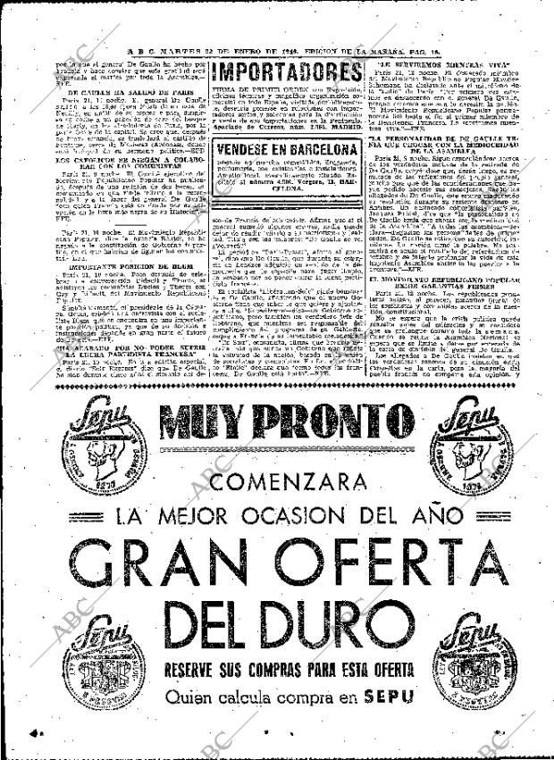 ABC MADRID 22-01-1946 página 16