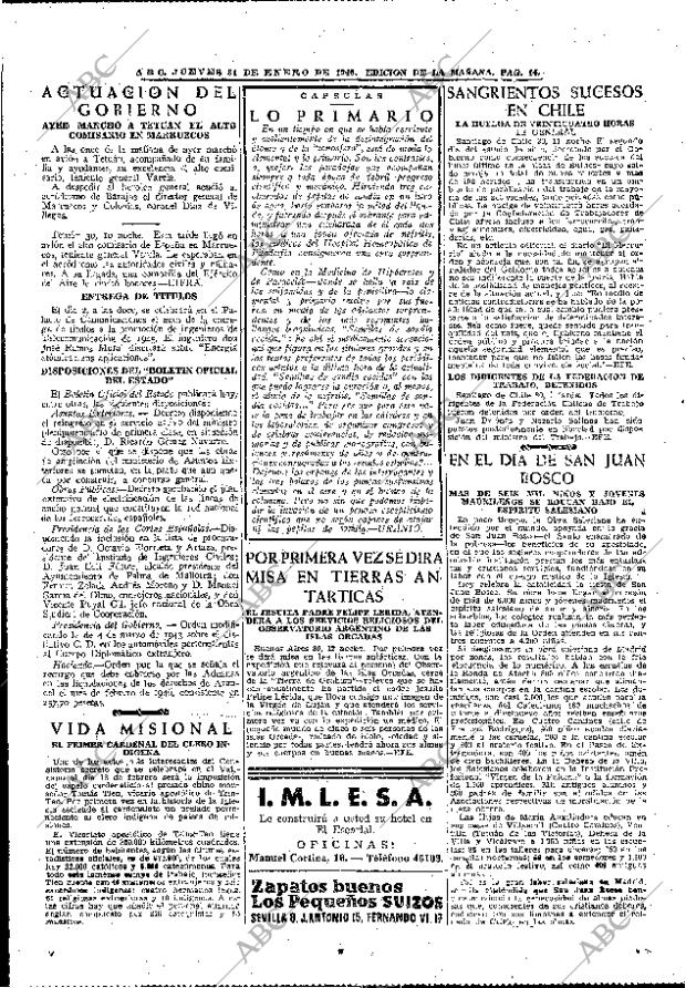 ABC MADRID 31-01-1946 página 14